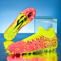 Chaussures de football à crampons longs FG pour adultes, unisexes, pour l'entraînement, avec semelle extérieure en TPU solide, respirantes et amortissantes pour les matchs
