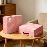 Boîte d'expédition en carton personnalisée avec logo imprimé, pelliculage mat, gaufrage et bande auto-adhésive à déchirer pour emballage cadeau