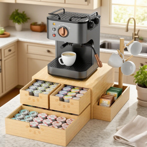 Organizador de Madera con Diseño de Árbol - Soporte de 2 Niveles para 80 Cápsulas de Café y 60 Bolsitas de Té - Product Image 6