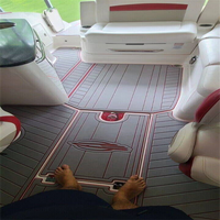 Tapis de pont en EVA imitation teck pour plateforme de bain et cockpit de bateau 2010 Chaparral Sunesta 264, style SeaDek MarineMat Gatorstep, auto-adhésif