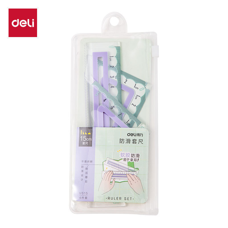 Ruban à mesurer V615 avec revêtement en caoutchouc, 15 cm, couvercle vert clair-violet