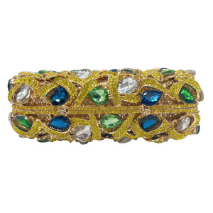 Pochette <span class=keywords><strong>de</strong></span> Soirée <span class=keywords><strong>de</strong></span> Luxe pour Femme, Entièrement Ornée <span class=keywords><strong>de</strong></span> Cristaux et <span class=keywords><strong>de</strong></span> Pierres, Motif Floral, Nouveau Modèle, avec Chaînes, pour la Mode du Soir - Product Image 4