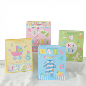 Bolsa de Papel para Regalo de Bebé con Asas Retorcidas, Colorida, para Recuerdos de Fiesta de Nacimiento - Product Image 1