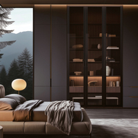 Profils en aluminium anodisé et peint en poudre 6063 T5 T6, cadres de portes métalliques modulaires modernes, minimalistes, luxueux et personnalisés pour placards