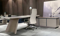 Bureau de direction convertible en bois massif de luxe personnalisé pour PDG, design moderne