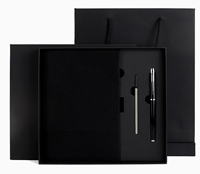 Ensemble cadeau de carnet en cuir souple pour bureau d'entreprise avec logo personnalisé et boîte à rabat