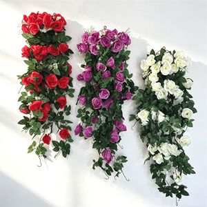 Wan Lisen Artificial Rose Wall Hanging Decoration Plastic Silk <b>Flower</b> <b>Basket</b> <b>For</b> Indoor Outdoor Decor - Product Image 1