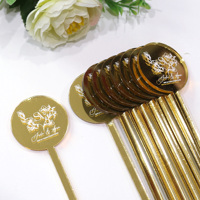 Miroir personnalisé/acrylique transparent avec texte gravé découpé au laser Agitateurs de boissons de fête Minimalist Bar Café Boisson Mariage Swizzle Sticks