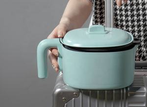 ポータブル多目的セラミックディープフライヤースクエア電気炊飯器ブラックカバーマルチカラーピザフライパン自動ガラスパワー - Product Image 5