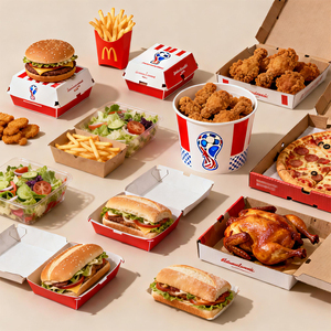 Caja de Papel para Alimentos con Diseño Personalizado Resistente a la Grasa para <span class=keywords><strong>Hamburguesas</strong></span>, Papas Fritas, Pollo, Pizza, Ensalada, Entrega <span class=keywords><strong>Mundial</strong></span> - Product Image 2