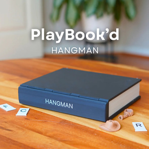 PlayBook'd Hangman Board Game <b>Book</b> Style <b>Educational</b> 2 Players Square Corners Navy Edition - Product Image 5