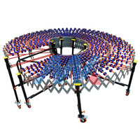 Convoyeur à rouleaux gravitationnels pliable et extensible pour l'exécution des commandes e-commerce avec roulettes verrouillables
