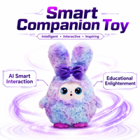 Peluche Lapin Interactif IA, Doux comme une Nuage, en Fourrure Tie-Dye, CE CPC, Unisexe, Multi-Matériaux, Cadeau de Fête, Vente en Gros