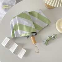 INS Entièrement Automatique Couple Parapluie Pliant Rayé Anti-UV Parasol Épaissi Noir Revêtement Droit Soleil Adultes Voyage