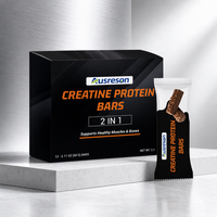 Barres protéinées au whey et à la créatine personnalisées, nutrition sportive naturelle pour adultes, collation énergétique, complément pré-entraînement, ODM, étiquette privée, vente en gros
