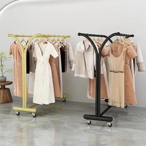 Expositor <span class=keywords><strong>de</strong></span> <span class=keywords><strong>Ropa</strong></span> Sencillo <span class=keywords><strong>de</strong></span> Doble Fila con Ruedas Móviles para <span class=keywords><strong>Ropa</strong></span> <span class=keywords><strong>de</strong></span> Mujer y Niños - Product Image 2