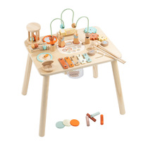 Table d'activités Montessori en bois personnalisée pour tout-petits, labyrinthe de perles, xylophone, jouet d'apprentissage sensoriel et de motricité fine pour la maternelle, OEM ODM