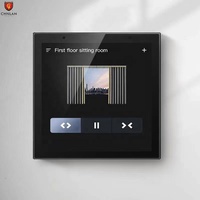 Amplifier Dinding Sentuh 4 Saluran 4x20w Android 11 4 Inch BT WiFi Pengontrol Musik Latar dengan Kontrol Perangkat Tuya
