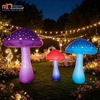 Modèle de champignon rouge à pois gonflable avec lumière LED, décoration géante résistante au soleil et au vent pour fête, festival, événement