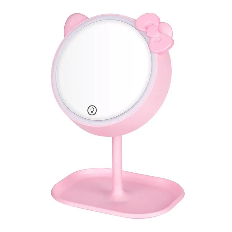 Fashion favorite Hello Kitty Led Smart Vanity Mirror con specchio per il trucco da tavolo leggero per ragazze