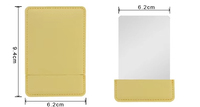 Miroir portable de taille carte de crédit en acier inoxydable gravé au laser avec logo personnalisé, couleurs sur mesure, idéal pour cadeaux d'affaires, mariages ou mini-cadeaux promotionnels.