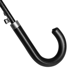 Parapluie de voyage à rayures bleu marine, simple couche, protection solaire, manche courbé, nervures en fibre de verre, parapluie coupe-vent - Product Image 2