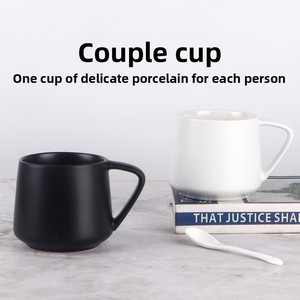 Tazza in Ceramica Semplice YUANHE, Tazza da Caffè Opaca, Design Minimalista Moderno, Alto Valore Cromatico, <span class=keywords><strong>Bianco</strong></span> e Nero, per Ufficio, Lavabile in Lavastoviglie, Adatta al <span class=keywords><strong>Microonde</strong></span> - Product Image 3