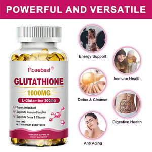 תוסף תזונה לבריאות העור, נוגד חמצון, נגד הזדקנות, 1000 מ\\\"ג גלוטתיון בכמוסות רכות עם L-גלוטמין וויטמין C/D3 - Product Image 3
