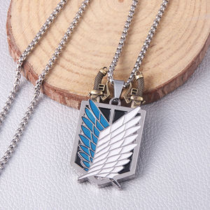 Anime Attack on Titan collar <span class=keywords><strong>Shingeki</strong></span> No Kyojin Wings of <span class=keywords><strong>Freedom</strong></span> Survey espada Punk Collar para Mujeres Hombres Cospaly joyería regalo - Product Image 2