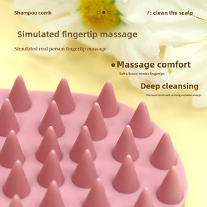 Cepillo de Pelo Ovalado de Silicona Natural para Uso en Cabello Húmedo/Seco, Peine Sólido para Limpieza y Masaje del Cuero Cabelludo - Product Image 2