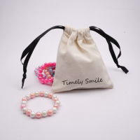 Sac à poussière en toile de coton biologique recyclé avec cordon de serrage et logo