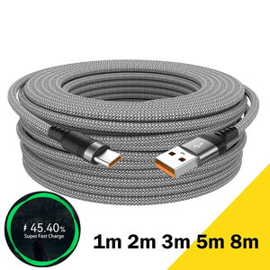 Câble de données extra <span class=keywords><strong>long</strong></span> 6A en nylon USB Type C, câble de charge rapide pour <span class=keywords><strong>Samsung</strong></span> Huawei Xiaomi, câble de données, cordon de <span class=keywords><strong>chargeur</strong></span>, câbles 5m/8m - Product Image 2