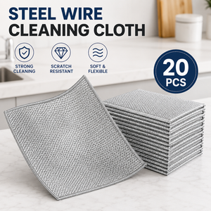 Stainless Steel Wire Cleaning Cloth Reusable Non Scratch Dish Scrubber for Cookware Sink Stovetop Grease Removal