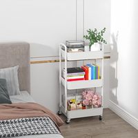 Étagère de rangement de cuisine mobile en plastique PP multicouche avec roulettes, organisateur pour espaces étroits, présentoir pour vaisselle et articles divers, design de meuble de rangement