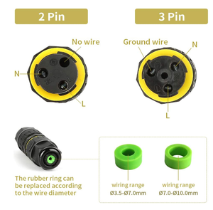 Conector de EW-M16 resistente al agua IP68, resistente al agua, macho, de empuje, tornillo automotriz, negro fijo - Product Image 4