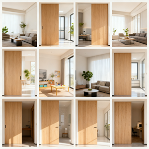 Retech aksesori perangkat keras pintu tersembunyi sistem geser pintu saku baja untuk Hotel kamar tidur dapur Interior ruang tamu - Product Image 5