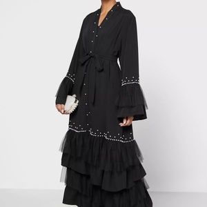 1828# Pearls <b>Abaya</b> Luxury Wholesale Design Middle East Dubai Women Islamic Wear Muslim Dresses Modest Clothing - Product Image 4