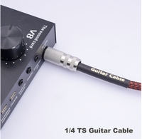 Câbles d'instruments Cordon de guitare électrique 1/4 pouces droit 6.35mm TS Mono Plug Câble de connexion pour guitare basse batterie Dispositif audio