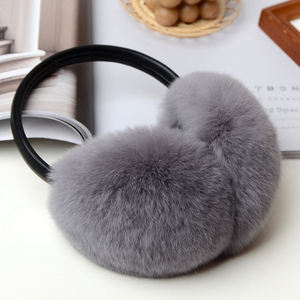 100% Rex Rabbit Fur <b>Earmuffs</b> Women Winter Warm <b>Earmuffs</b> <b>Girls</b> Plush Ear Cover Outdoor Cold Protection Ear-Muffs Folding Earflap - Product Image 6
