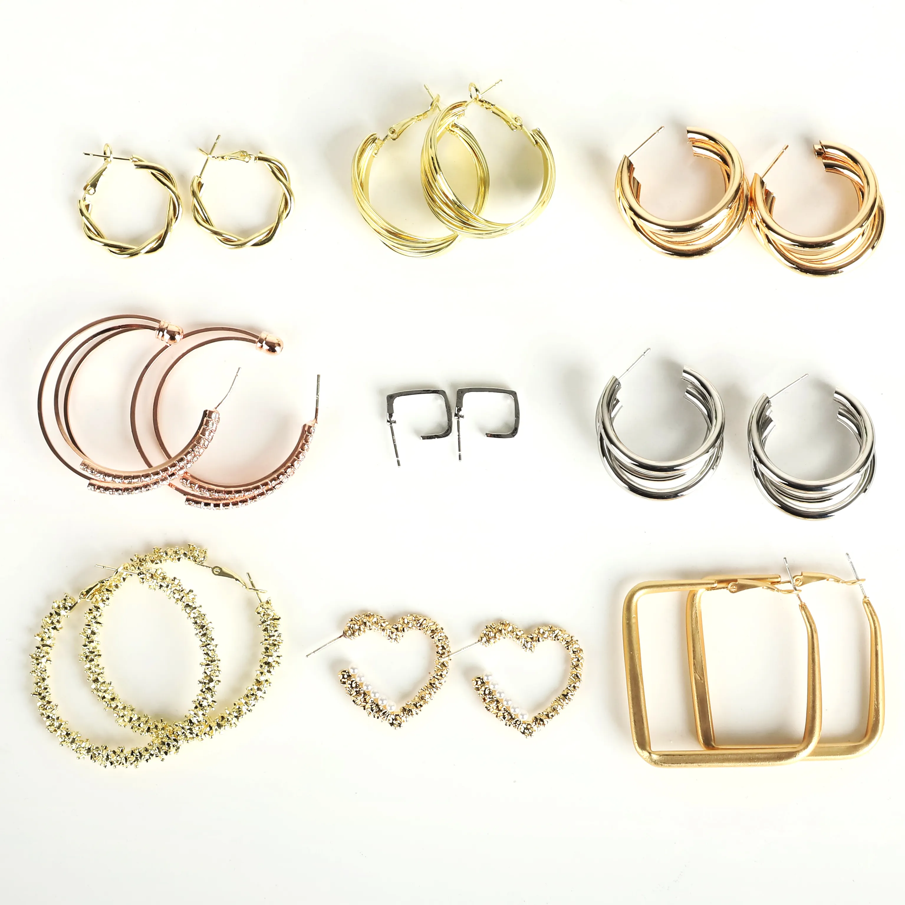 Europe And America Fashion Gold Jewelry Women Girls Diamond Stud Earrings Pearl Earrings With 925 Silver Pin