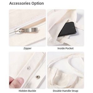 กระเป๋าผ้าฝ้ายออร์แกนิคแบบถือ  กระเป๋าช้อปปิ้งผ้าแคนวาสรักษ์โลก  รับสกรีนโลโก้ตามแบบ - Product Image 2