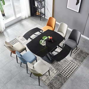 Bàn ăn màu trắng với mặt bàn bằng đá sintered, kích thước lớn, có thể kéo dài - Product Image 5