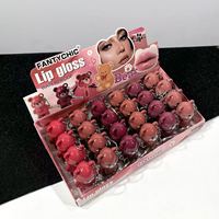 Populaire Rouge à lèvres brillant effet pendentif ours en peluche, waterproof, anti-transfert, longue tenue, hydratant et résistant à la décoloration