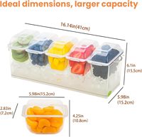 Organisateur de condiments en plastique réfrigéré pour garnitures alimentaires, plateau de service élégant pour buffets