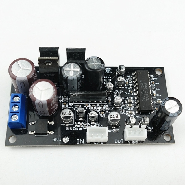 Vinyl Record Player Preamplifier Board MM MC Phono Amplifier JRC2150BBE Treble Bass Sound Processing AC10-17V 1PC