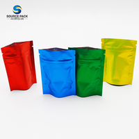 Vente en gros Stockage de casse-noix Doypack Pochette en mylar en plastique avec fermeture éclair Sac d'emballage transparent en feuille d'aluminium