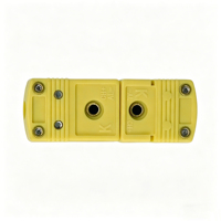 Connecteur Thermocouple Type K Mini Mâle-Femelle en Plastique Jaune Norme Américaine, Câblage 2.5, Double Broche, Sertissage à Vis, IP20