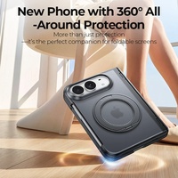 Coque pour iPhone Duo 18, transparente givrée, respectueuse de la peau, avec support rotatif à charnière et film trempé, accessoires de protection antichoc
