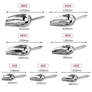 Pala para Cubitos de Hielo de Acero Inoxidable de Varios Tamaños (3-48oz), Cuchara Metálica para Granos y Harina con Diseño para Colgar, Ideal para Bares, Clubes y Supermercados - Product Image 2