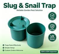 Piège à escargots et limaces de jardin réutilisable avec couvercle en plastique, coupelle de capture des ravageurs, commande en gros, OEM ODM disponible